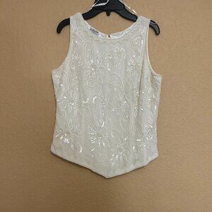 JKara formal hand beaded blouse, size medium